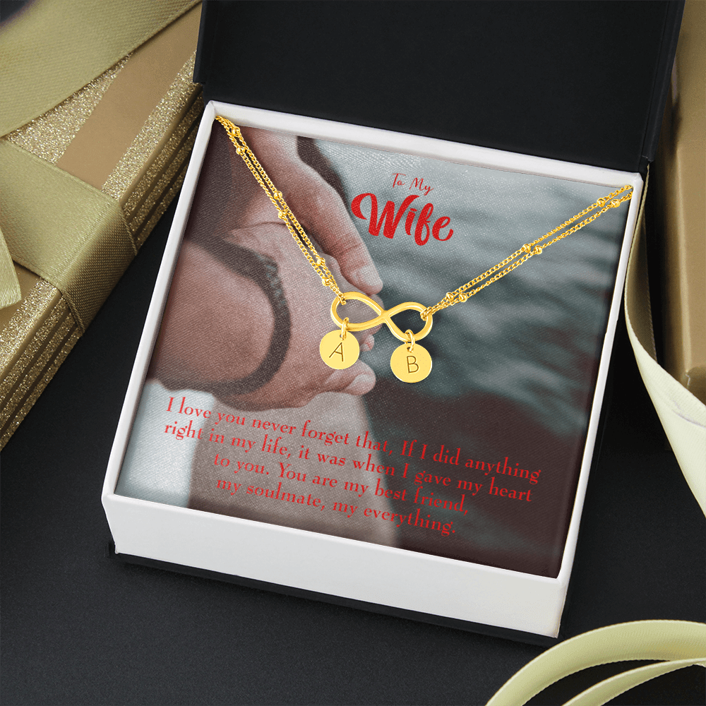 To My Wife My Soulmate My Everything Infinity Bracelet With Initial Charms - Infinity Bracelet