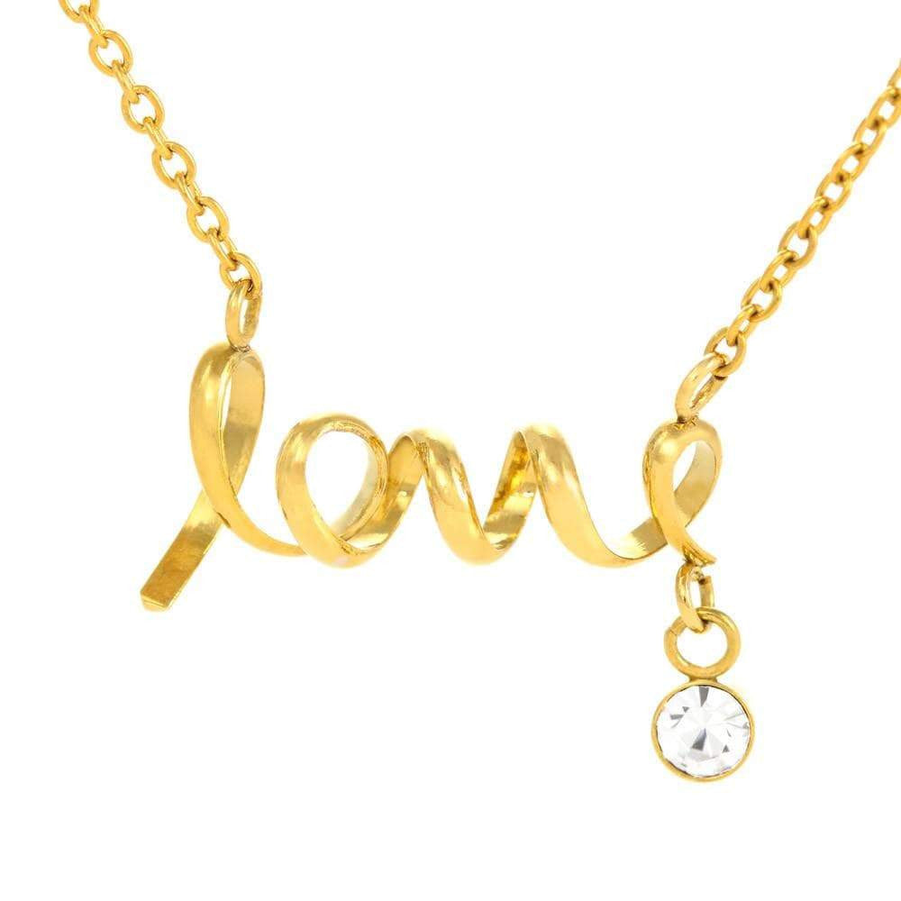 To My Wife Girlfriend Choose You Love Necklace Message Card Stainless Steel or 18k Gold - Love Script Necklace