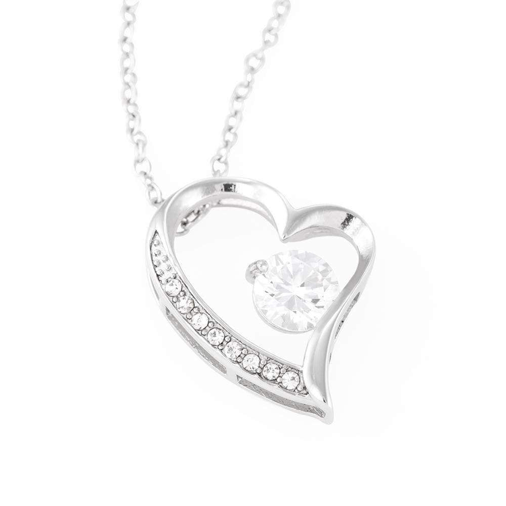 Gift For Fiancee No Longer Girlfriend Forever Love NecklaceHeart Pendant Stainless Steel or 18k Gold - Forever Love Necklace Gift Idea For Woman