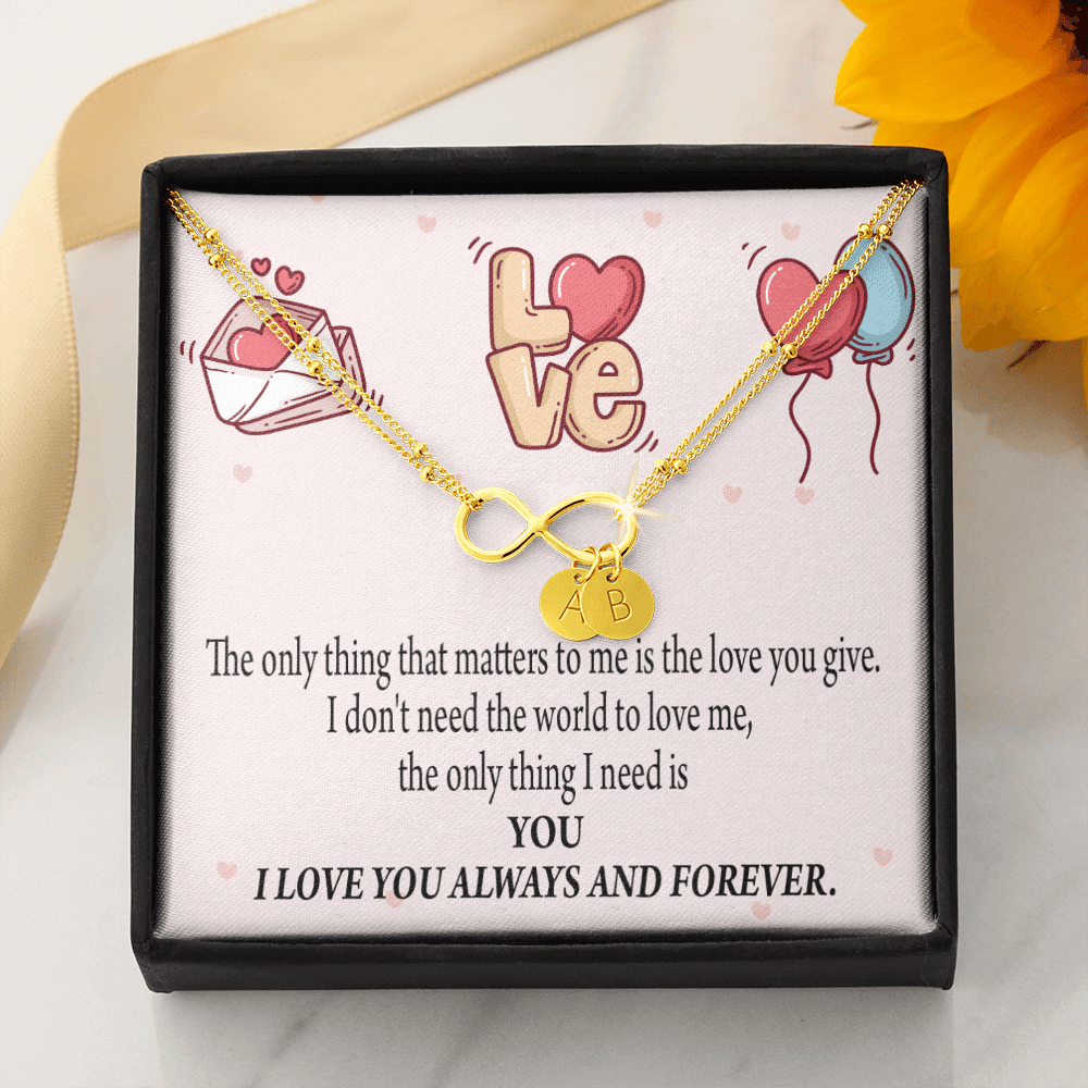 To My Girlfriend You Matter Most Infinity Bracelet With Initial Charms - Infinity Bracelet