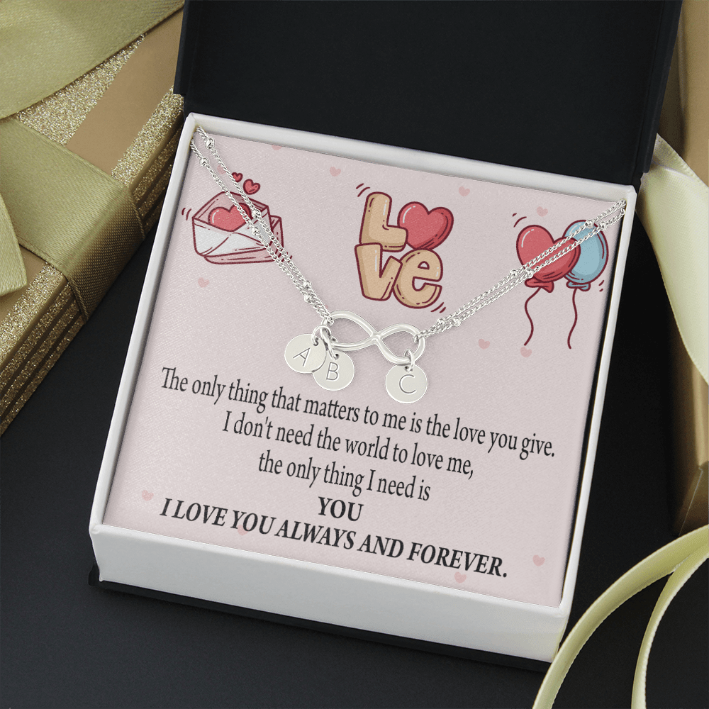 To My Girlfriend You Matter Most Infinity Bracelet With Initial Charms - Infinity Bracelet