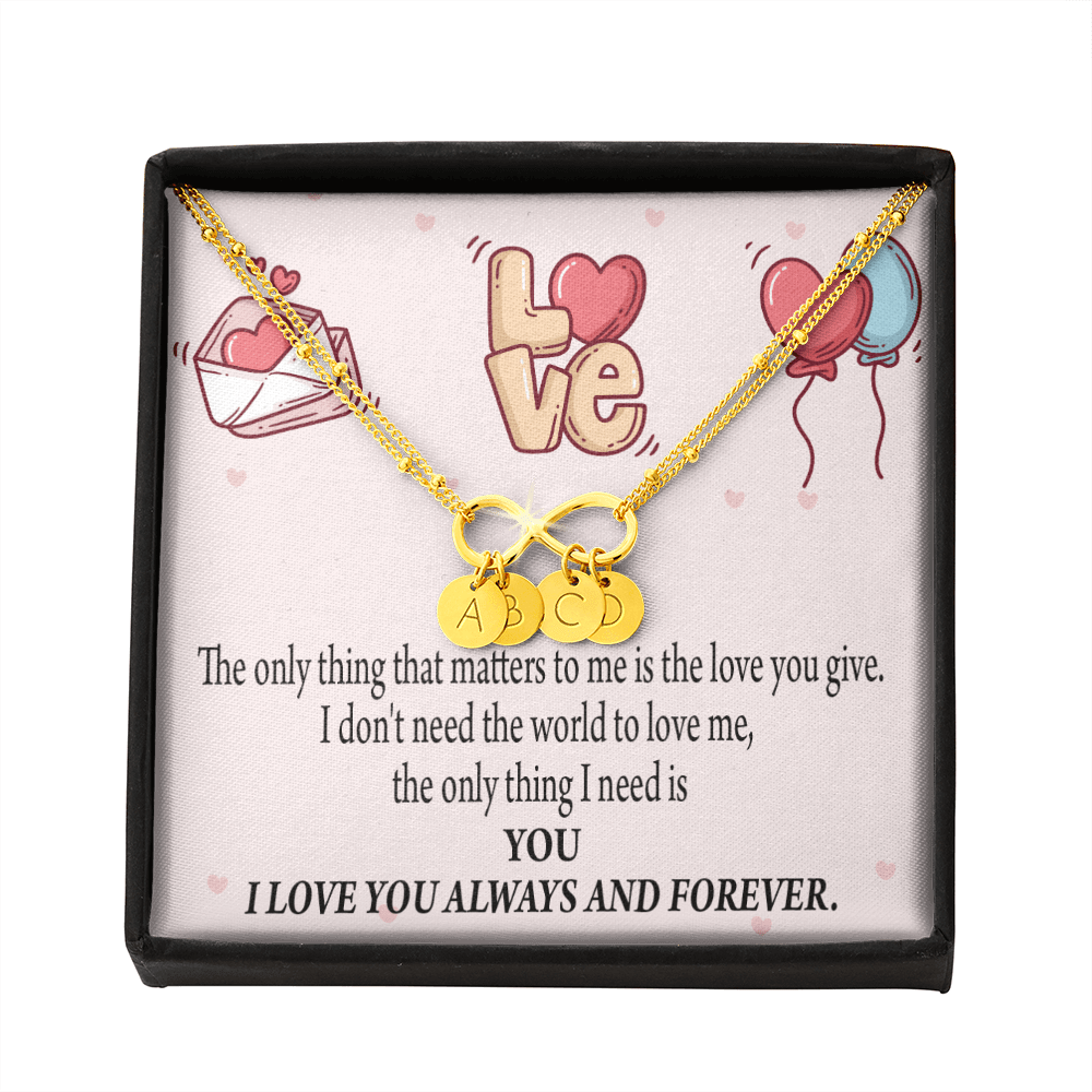 To My Girlfriend You Matter Most Infinity Bracelet With Initial Charms - Infinity Bracelet