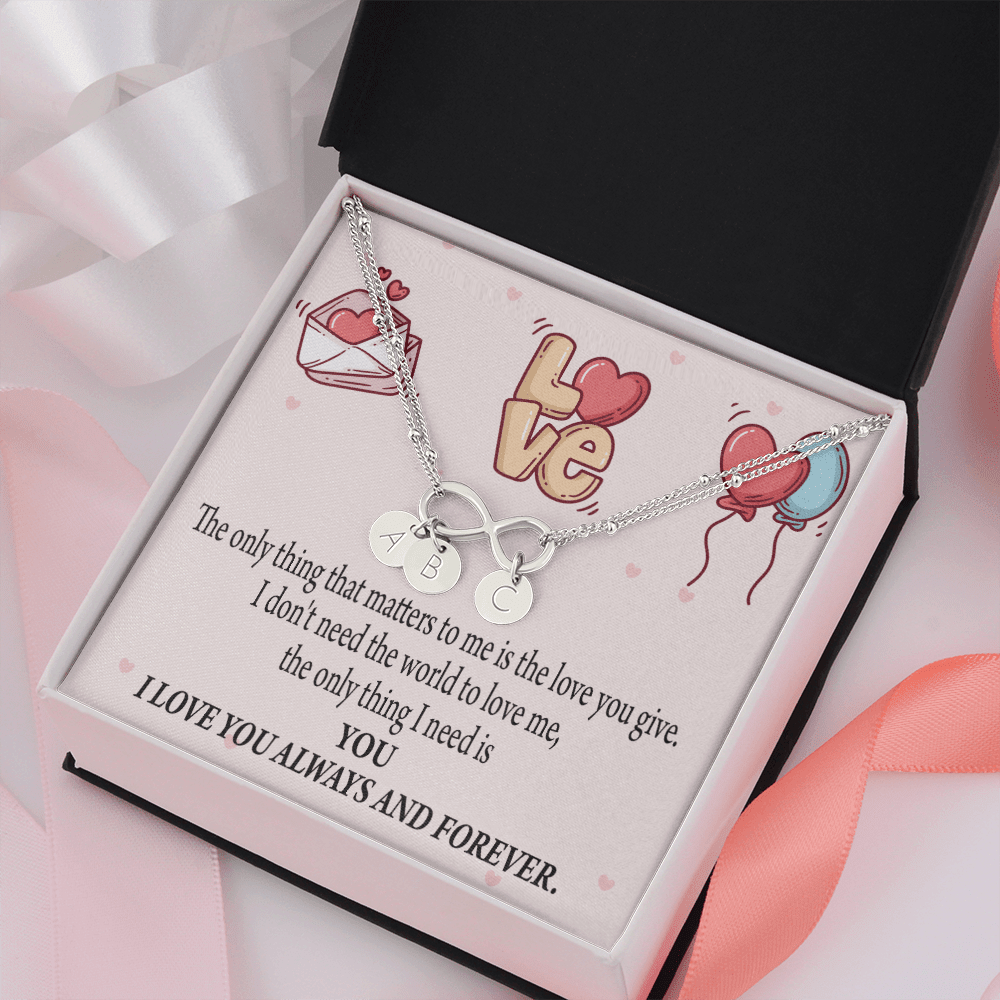 To My Girlfriend You Matter Most Infinity Bracelet With Initial Charms - Infinity Bracelet