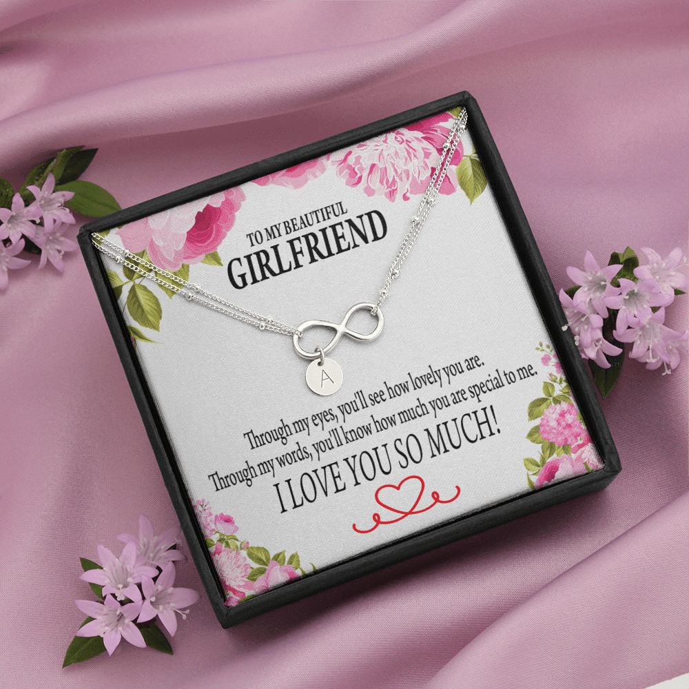 To My Girlfriend Your Special Infinity Bracelet With Initial Charms - Infinity Bracelet