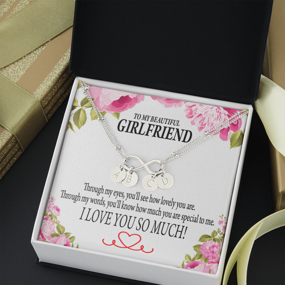 To My Girlfriend Your Special Infinity Bracelet With Initial Charms - Infinity Bracelet