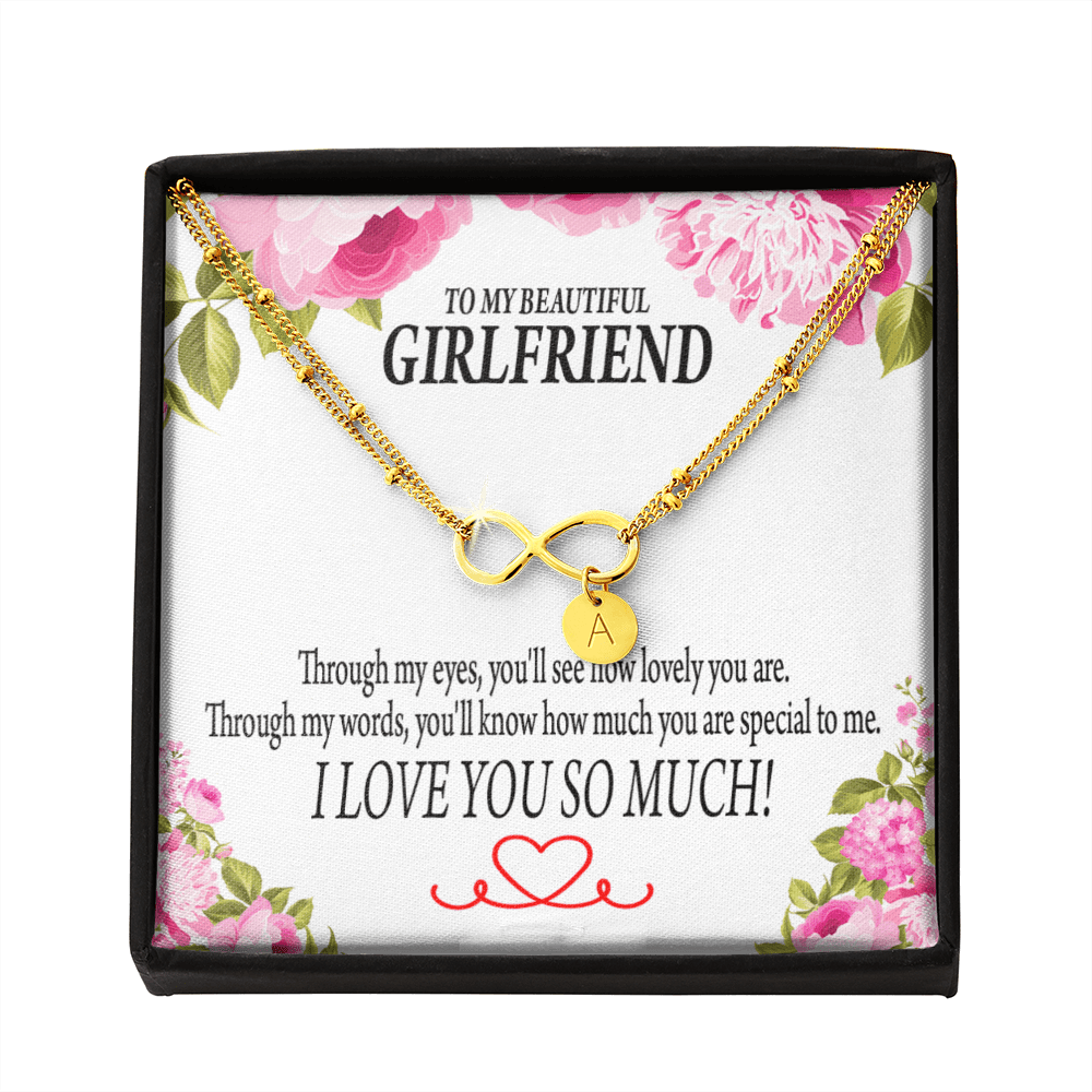 To My Girlfriend Your Special Infinity Bracelet With Initial Charms - Infinity Bracelet