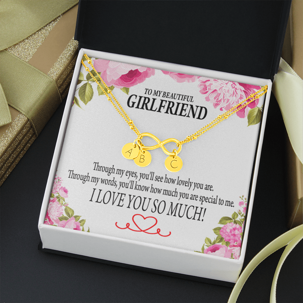 To My Girlfriend Your Special Infinity Bracelet With Initial Charms - Infinity Bracelet