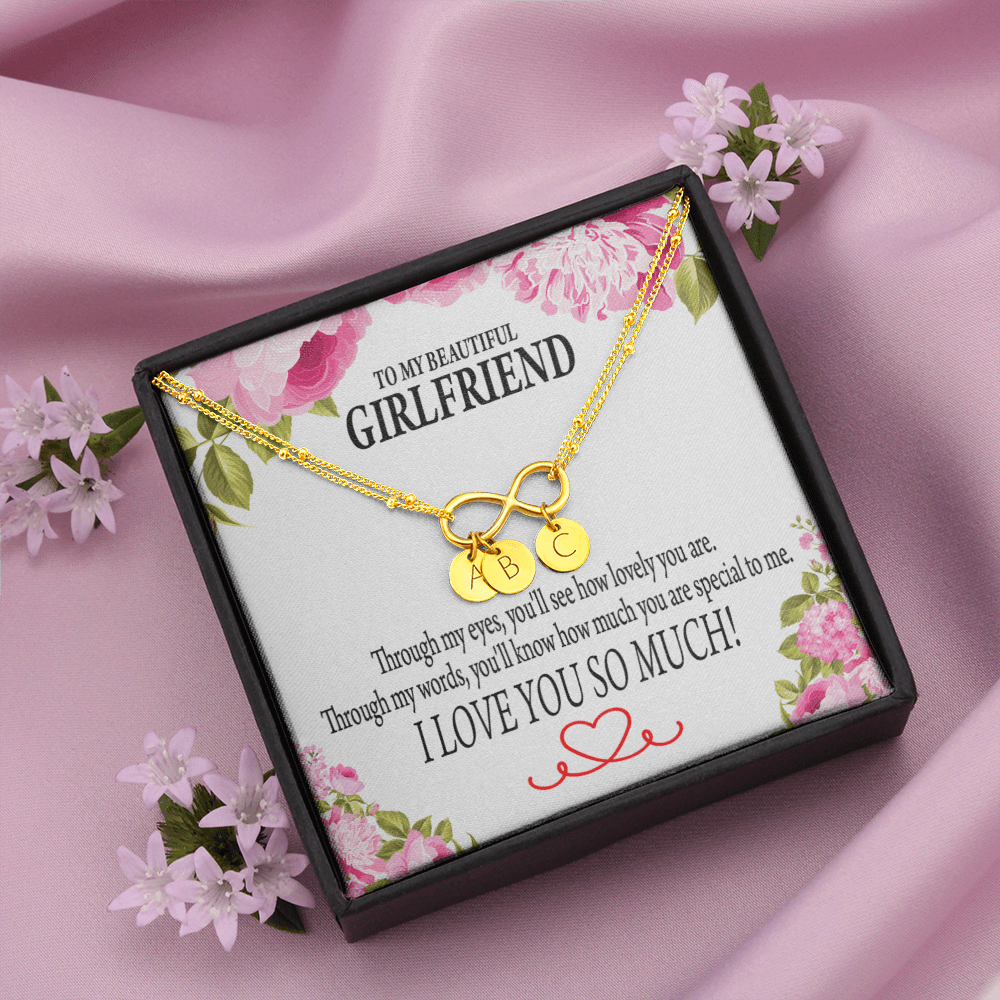 To My Girlfriend Your Special Infinity Bracelet With Initial Charms - Infinity Bracelet