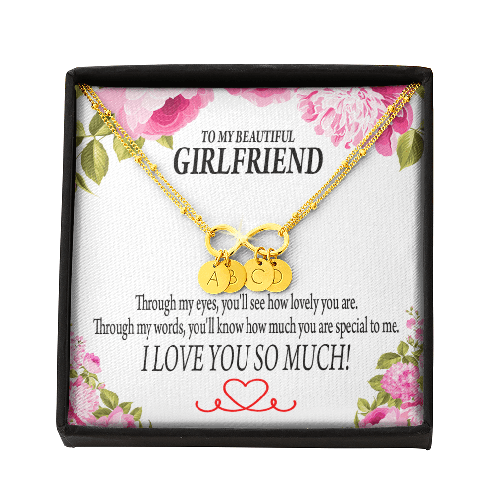 To My Girlfriend Your Special Infinity Bracelet With Initial Charms - Infinity Bracelet