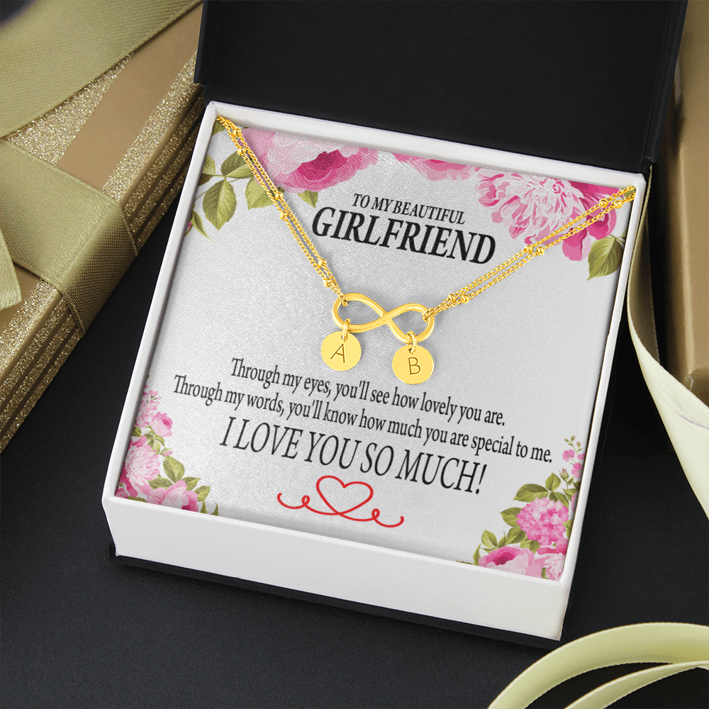 To My Girlfriend Your Special Infinity Bracelet With Initial Charms - Infinity Bracelet