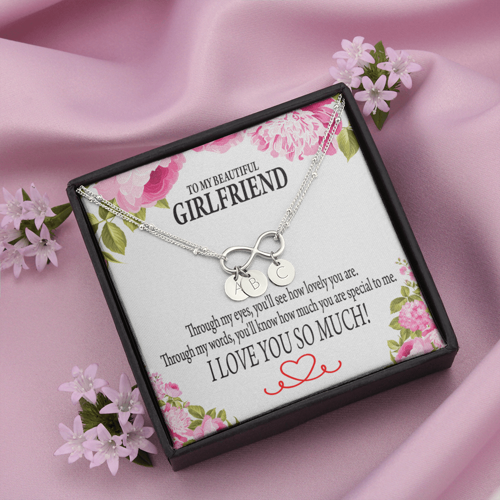 To My Girlfriend Your Special Infinity Bracelet With Initial Charms - Infinity Bracelet
