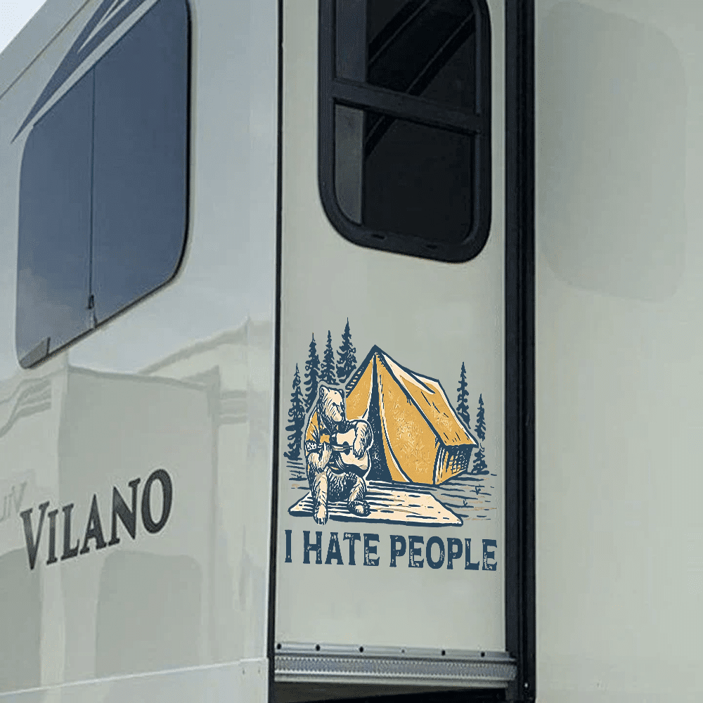 Camping Crack Decal, Funny Car Sticker For Window & Bumper