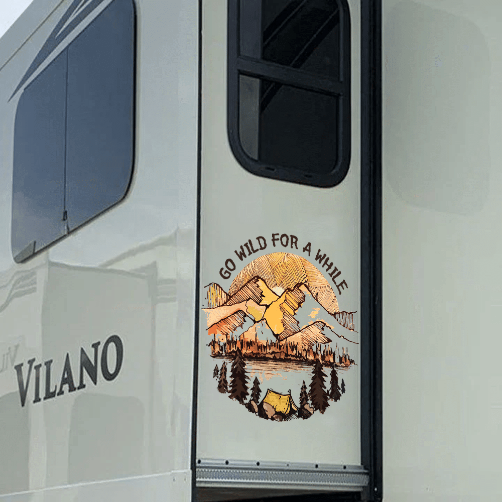 Camping Crack Sticker, Funny Car Decal For Window & Bumper
