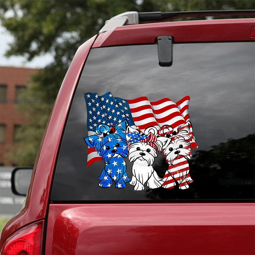 Funny Yorksire Dogs Sticker, Car Decal For Window & Bumper