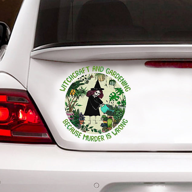 Witchcraft And Gardening Decal, Car Sticker For Window & Bumper