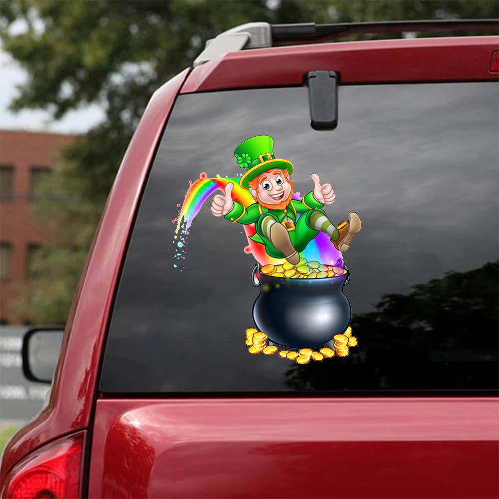 Saint Patrick's Day Crack Decal, Funny Car Sticker For Window & Bumper