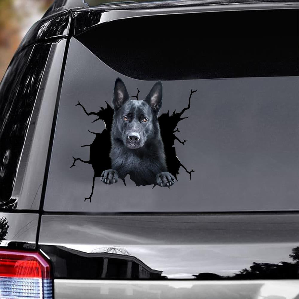 Black German Shepherd Dog Breeds Dogs Decal, Car Sticker For Window & Bumper