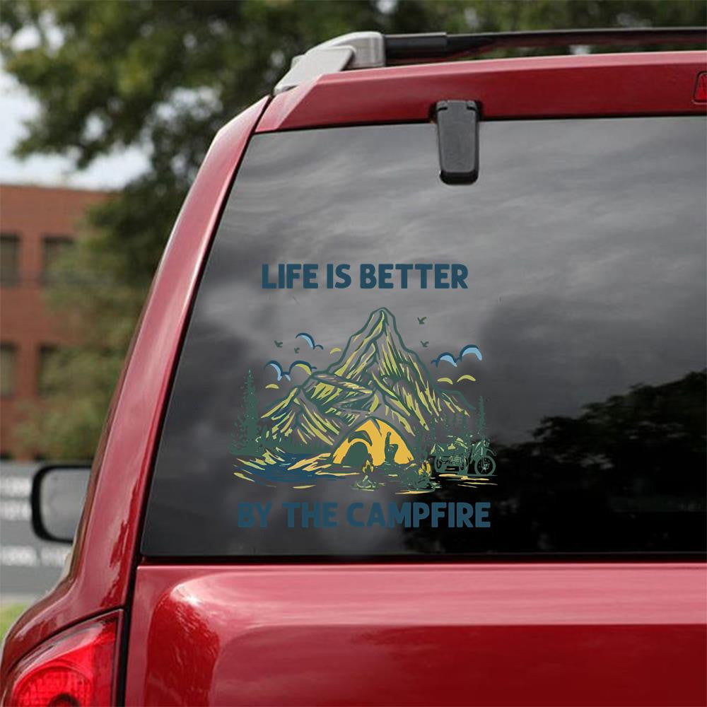 Camping Crack Decal, Funny Car Sticker For Window & Bumper