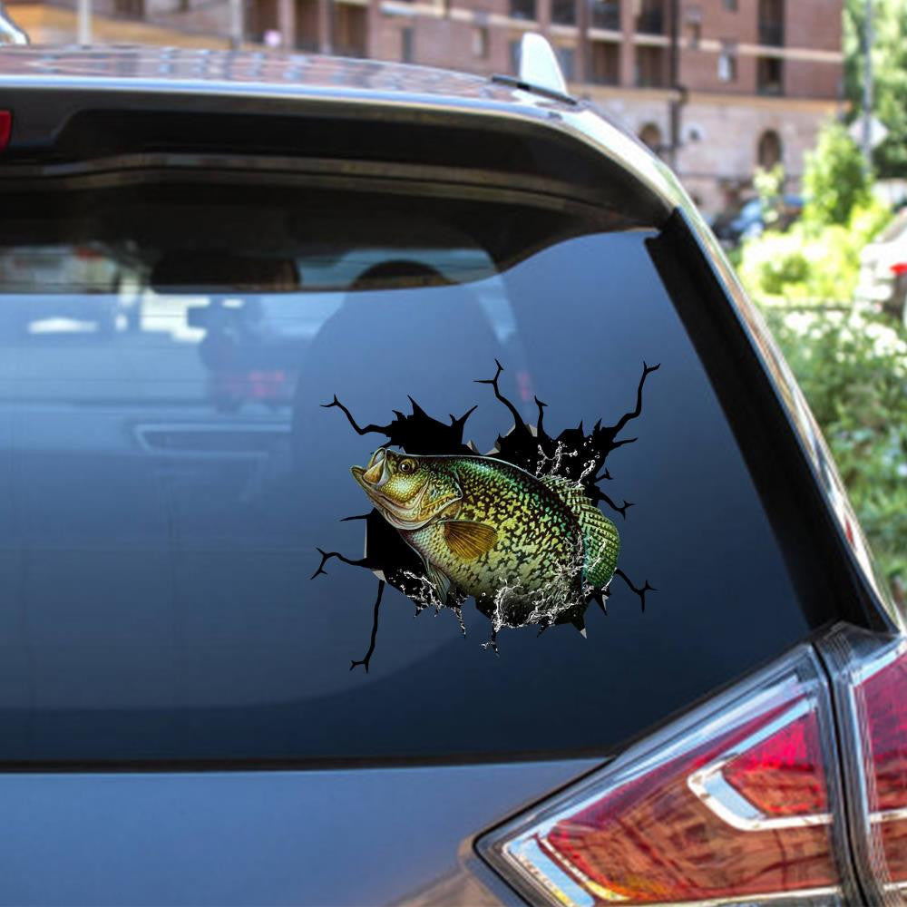 Cappie Fishing Crack Decal, Funny Car Sticker For Window & Bumper