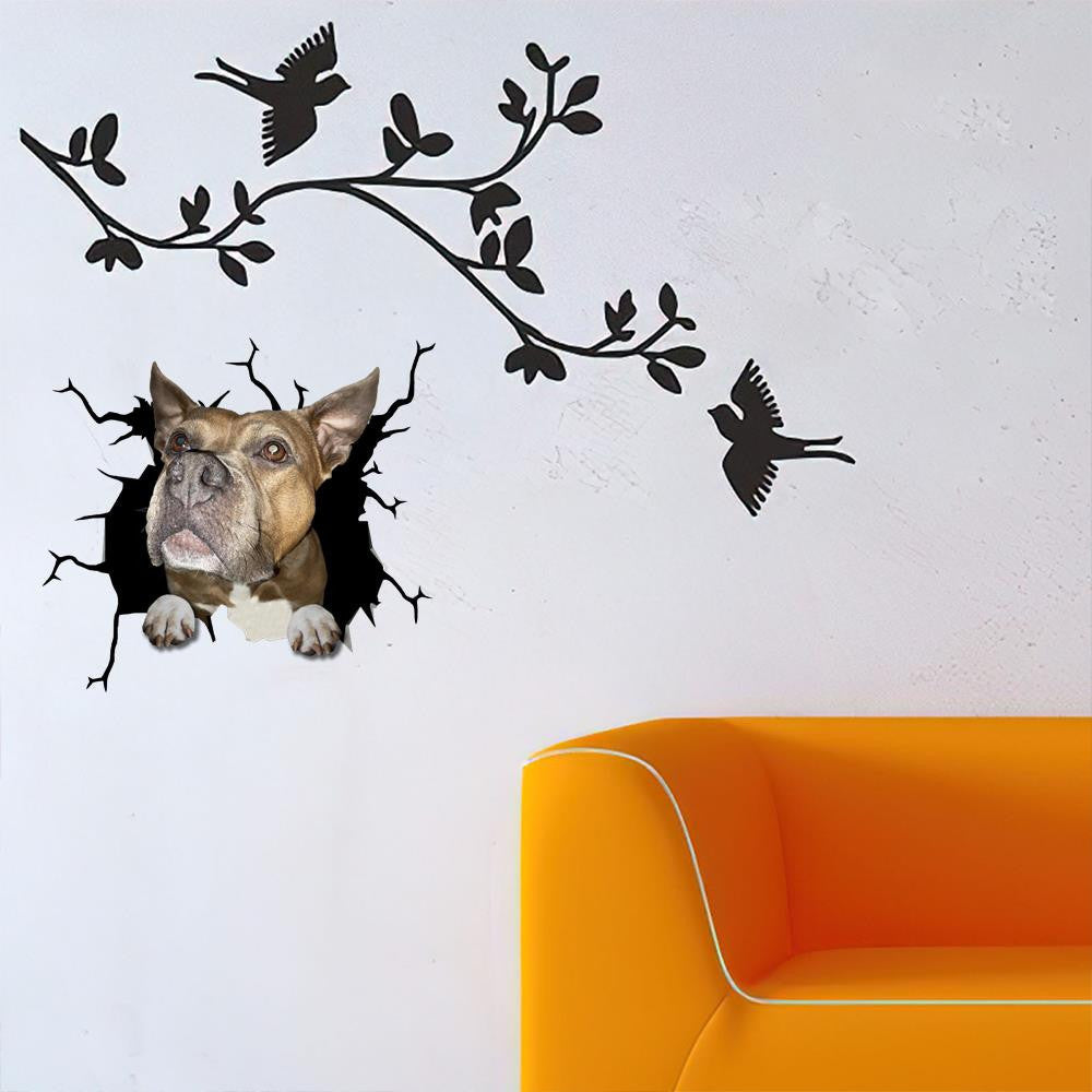 French Bulldog Dog Breeds Dogs Crack Sticker, Funny Car Decal For Window & Bumper