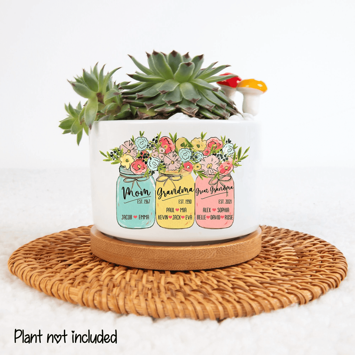 Personalized Grandma Mini Flower Pot, Custom Grandma Gifts, Gifts for Grandma Planter with Custom Nickname, Custom Nana Gigi Mini Plant Pot