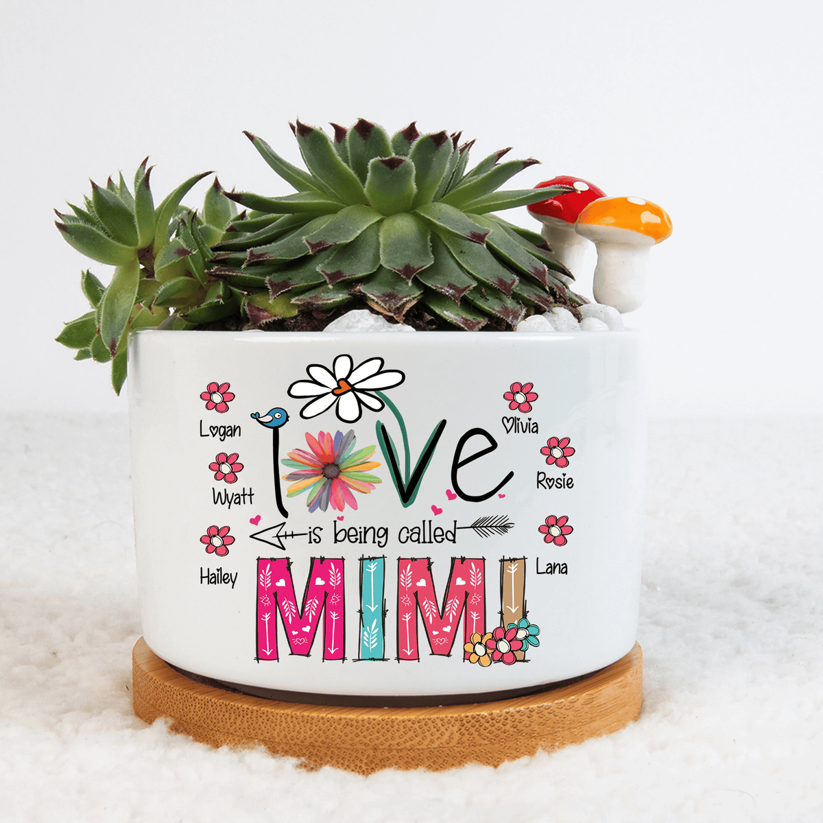 Custom Loved Being Called Mimi Succulent Pot, Nana Mini Plant Pot With Kids Names, Grandma Flower Plant Pot, Mini Plant Pot for Mother's Day
