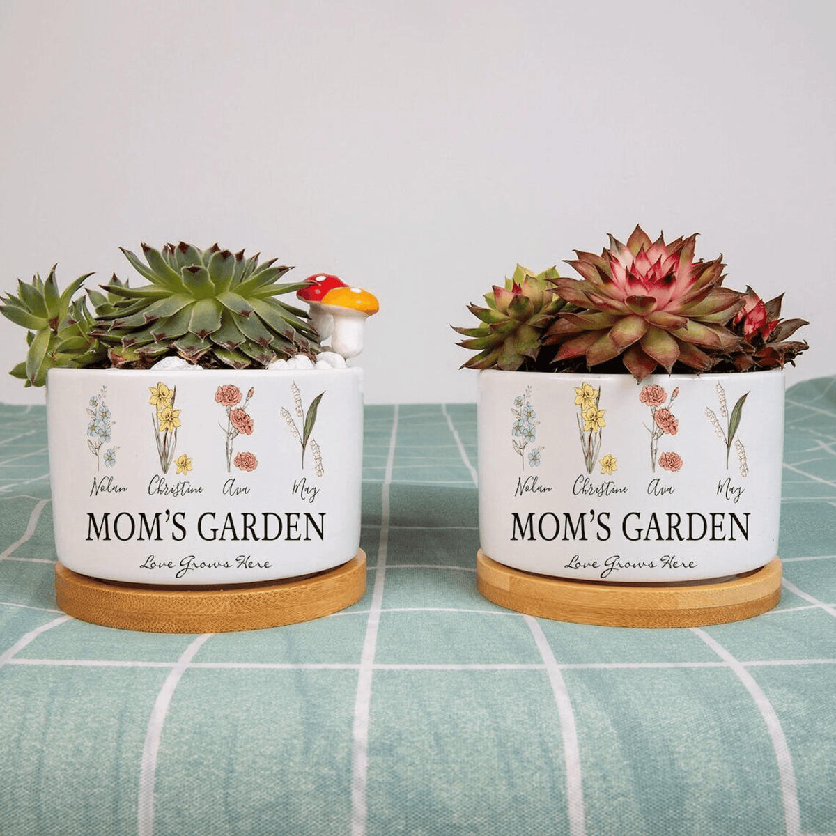Birth Month Flower Personalized Outdoor Flower Pot, Personalized Gift for Her, Mother's Day Gift, Gift for Grandma, Flower Pot, Planter