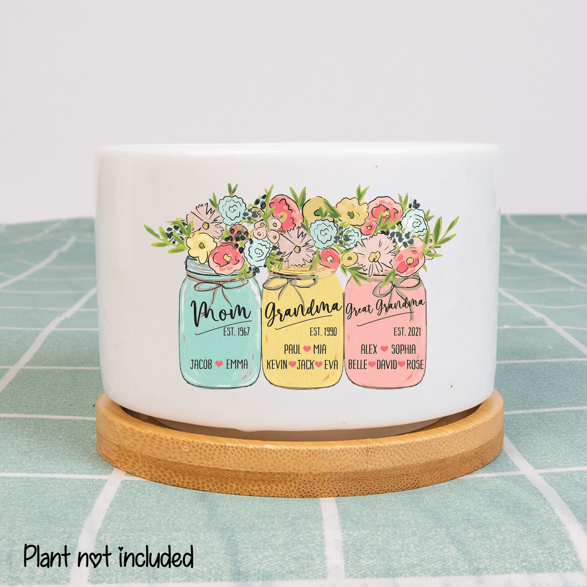 Personalized Grandma Mini Flower Pot, Custom Grandma Gifts, Gifts for Grandma Planter with Custom Nickname, Custom Nana Gigi Mini Plant Pot