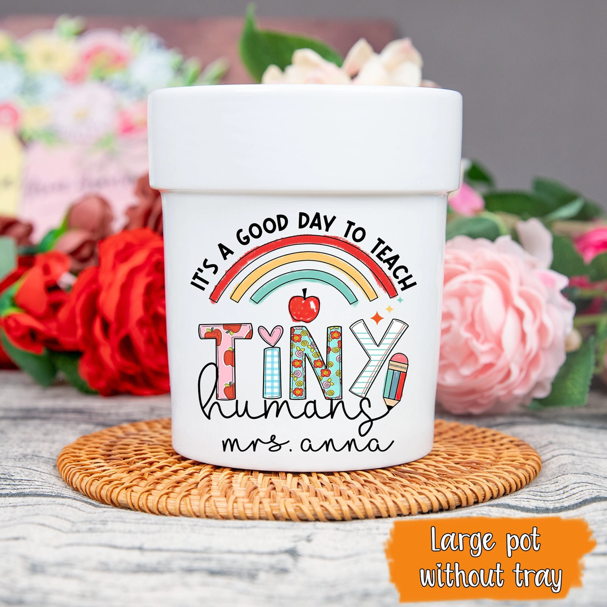It's a good day to teach tiny humans Custom Flower Pot, Teacher Gifts, Teacher Appreciation, School Gifts, Teacher Pot, Custom Flower Pot