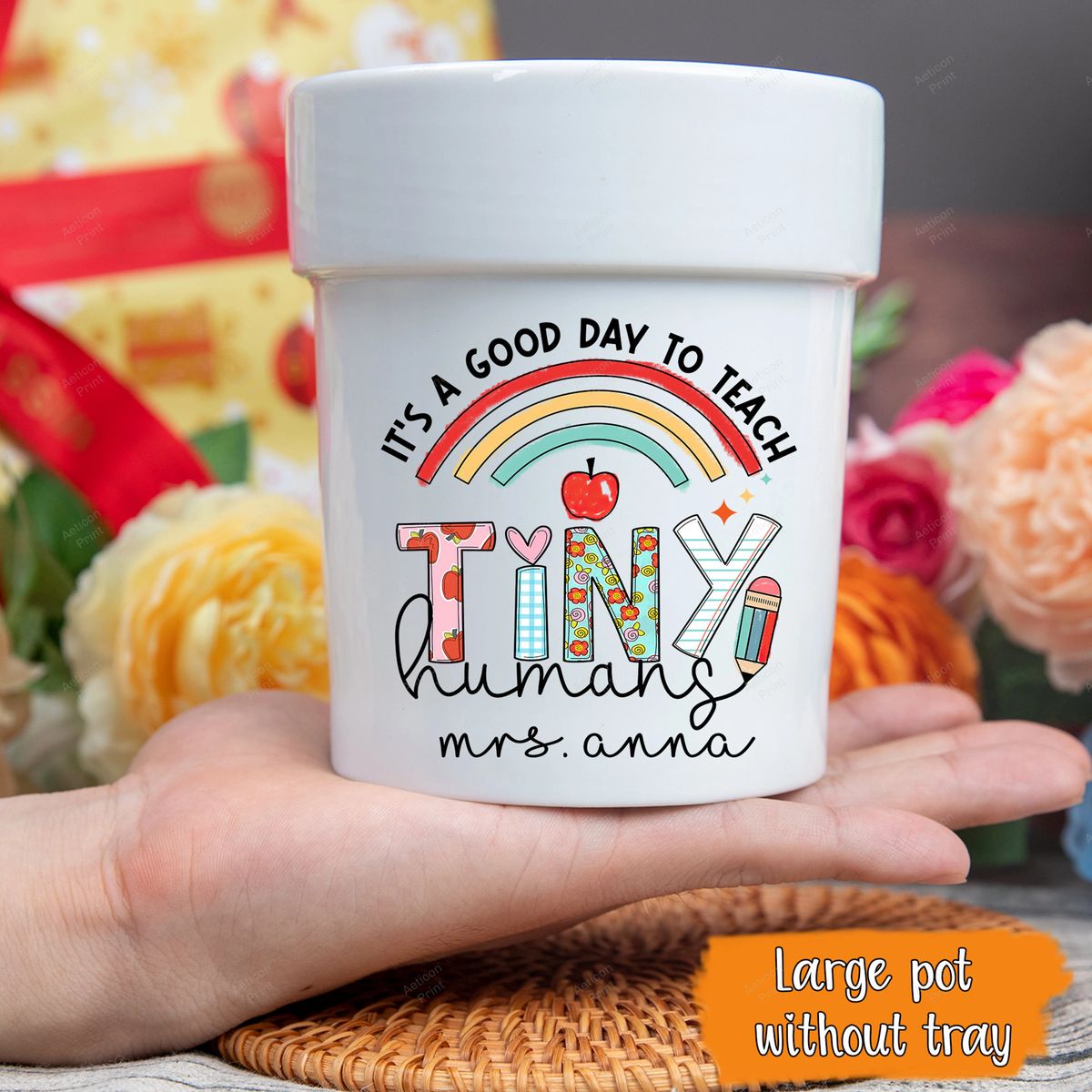 It's a good day to teach tiny humans Custom Flower Pot, Teacher Gifts, Teacher Appreciation, School Gifts, Teacher Pot, Custom Flower Pot