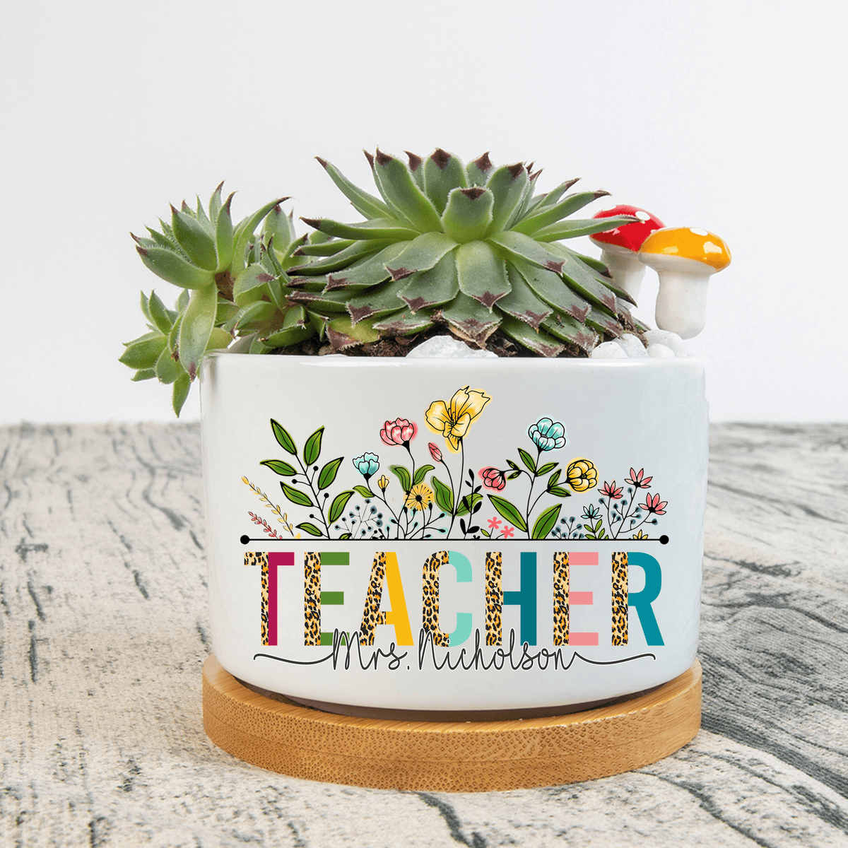 Custom Teacher Succulent Pot, Name Teacher Plant Pot, Counselor Kindergarten Pre K Mini Flower Pot, Flower Pot for Teacher Appreciation Gift