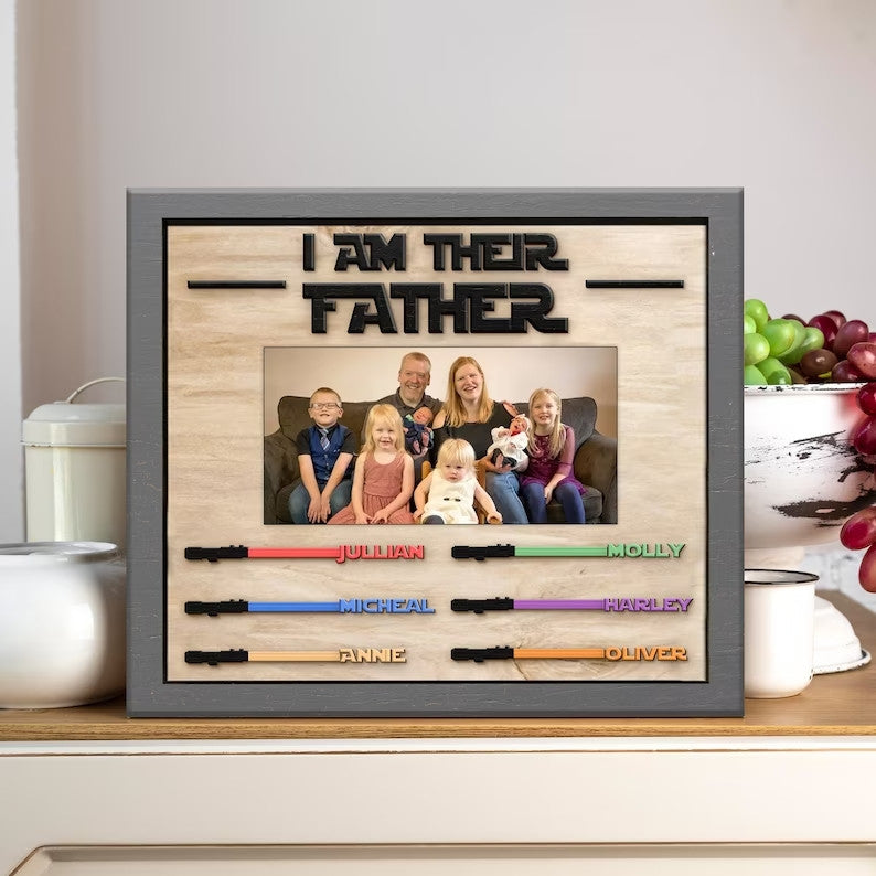 Happy Father's Day I Am Their Father Wooden Sign With Photo