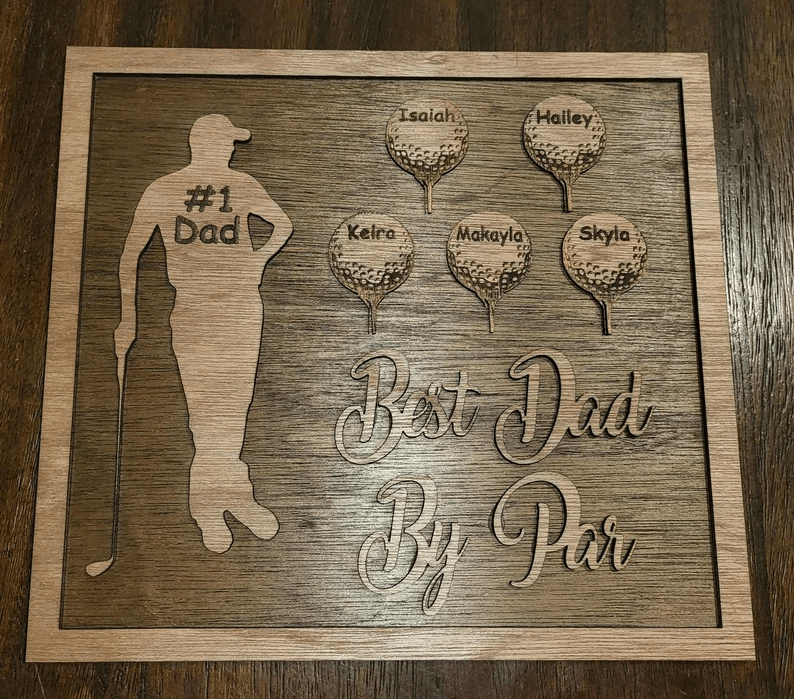 Golf Fathers Day custom sign, Custom Fathers gift. Grandpas golf gift. Custom dad sign, Wood custom name sign