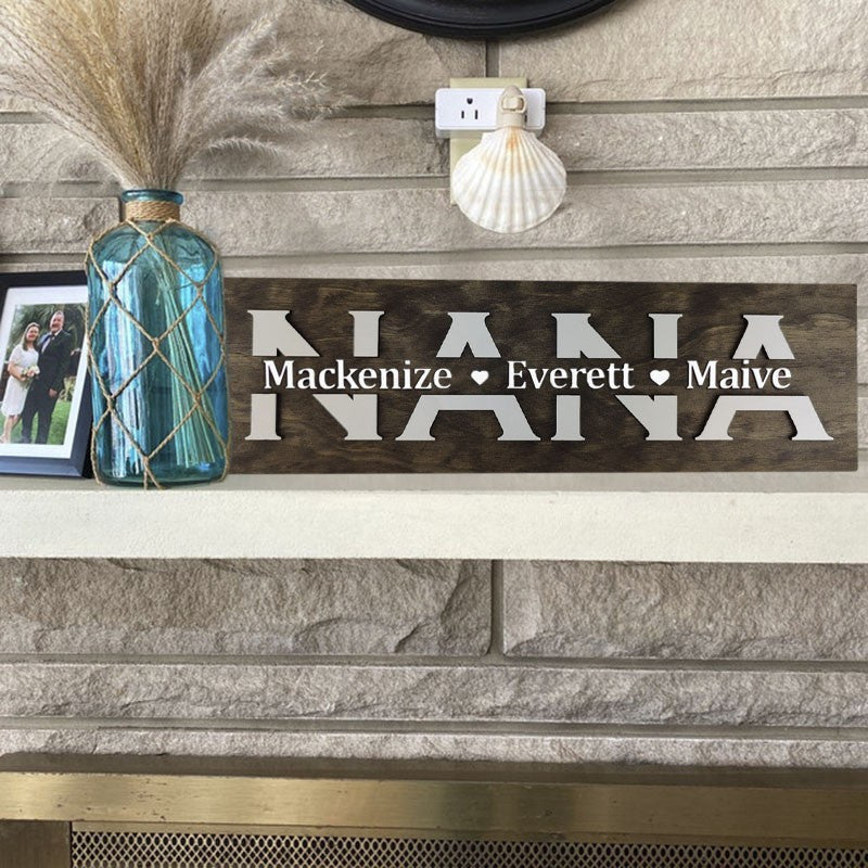 Personalized Nana Wood Sign Nana Plaque With Name Engraving For Birthday Mother's Day Christmas