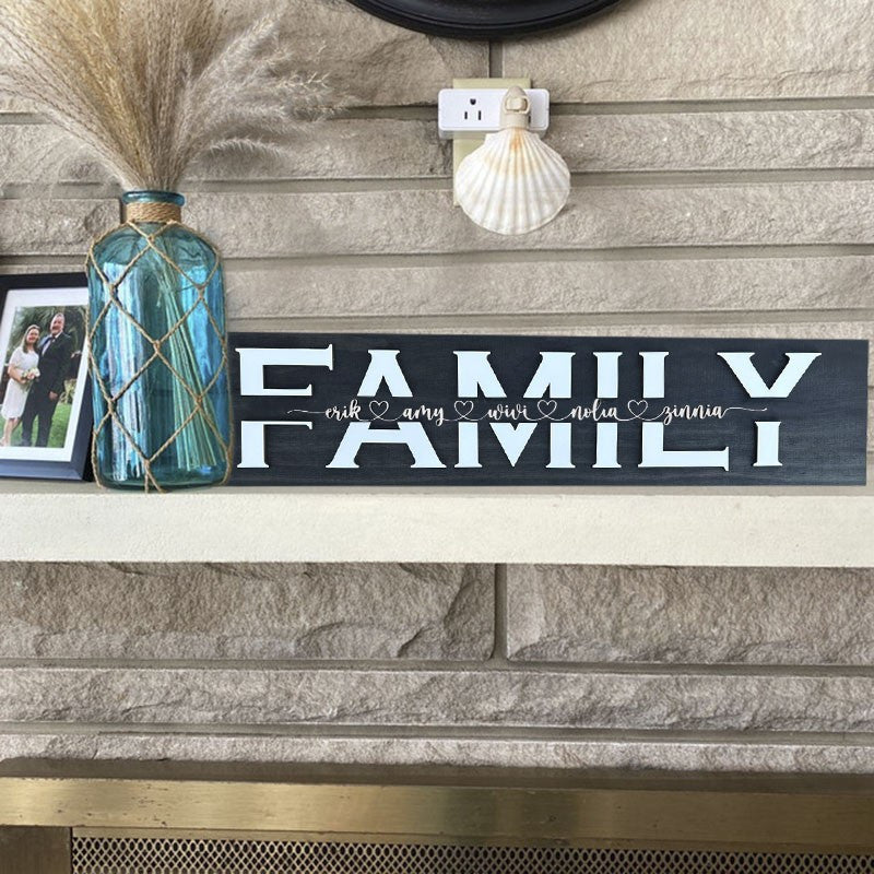 Personalized Mom Dad Family Wood Sign Family Plaque With Name Engraving For Christmas's Day