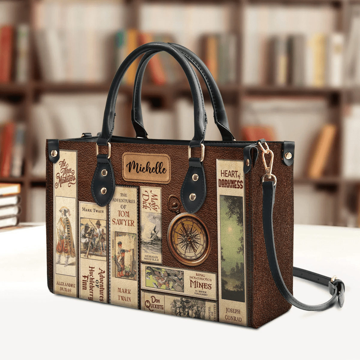 Personalized Handbags for Adventure Books Lovers,Custom Libro Handbags,The Perfect Leather Bag Gift for Book Lovers