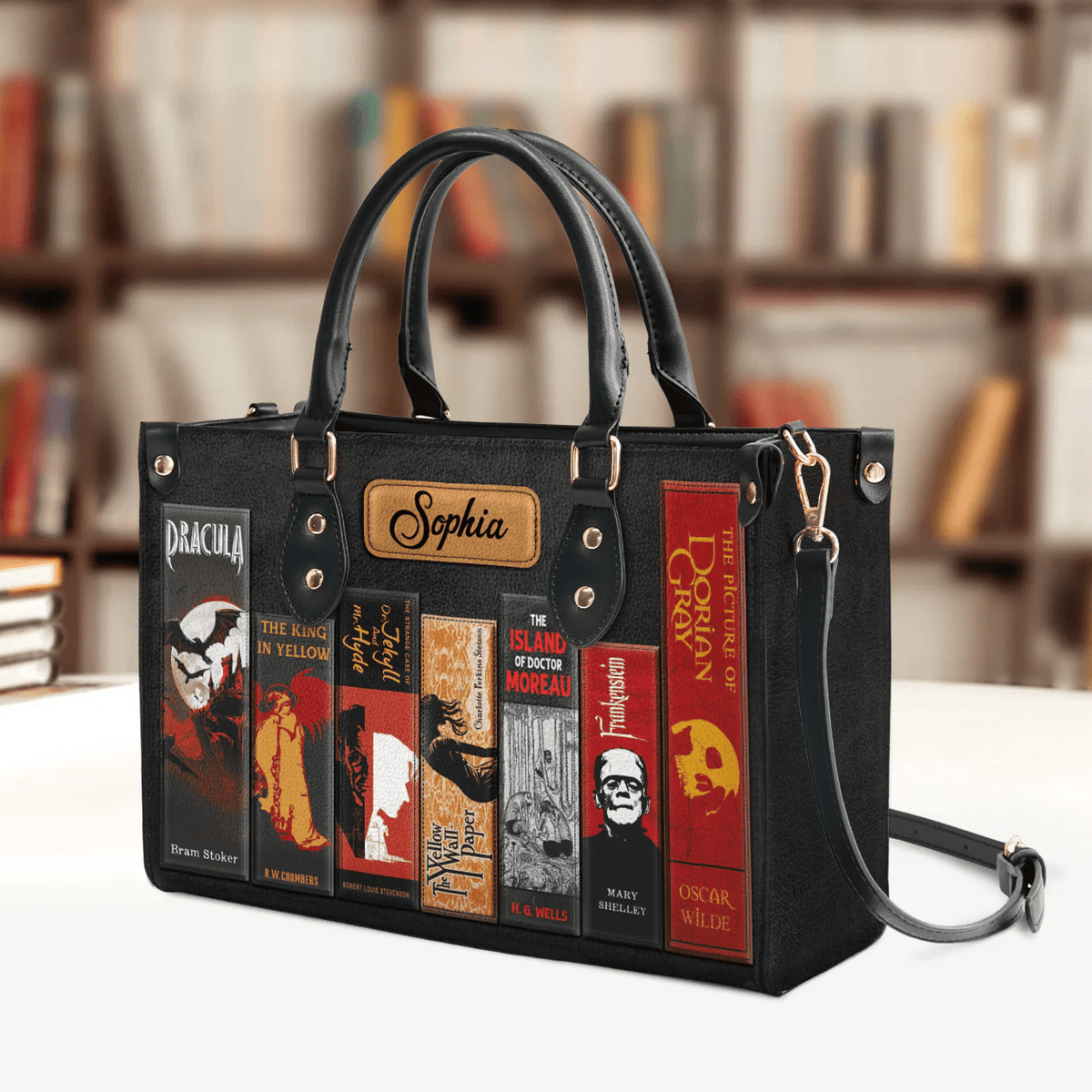 Custom Libro Handbags, Horror-inspired Libro Handbag, Leather Handbag for Women