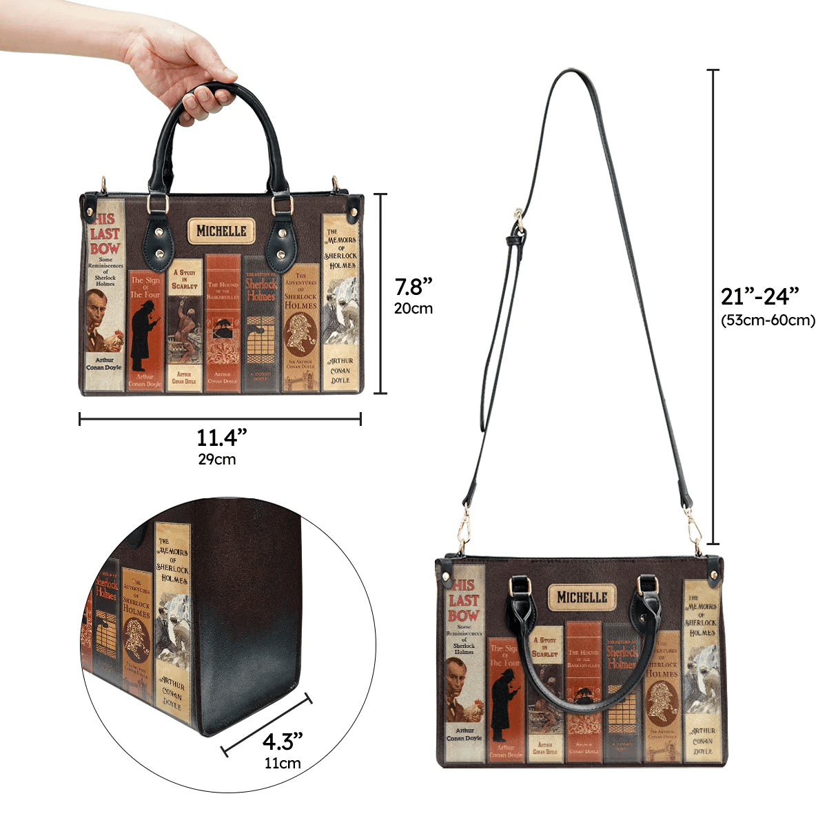 Custom Handbags for Women, Detective Inspired Designs by Arthur Conan Doyle | Libro Handbags
