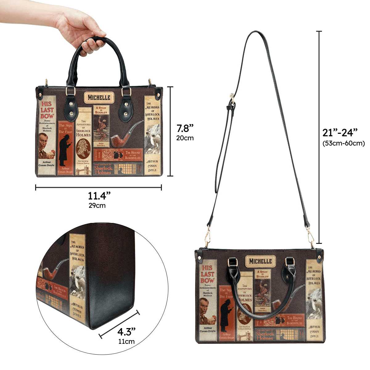 Custom Handbags for Women, Detective Inspired Designs by Arthur Conan Doyle | Libro Handbags