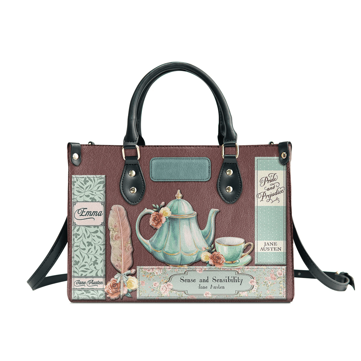 Personalized Handbags for Women , Jane Austen style, Libro Handbags Personalization, Leather Bag Gift