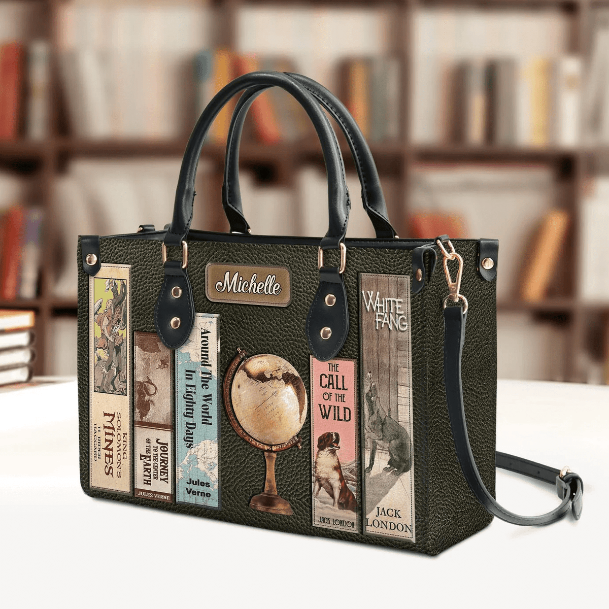 Personalized Handbags for Adventure Books Lovers, Custom Libro Handbags, The Leather Bag For Women