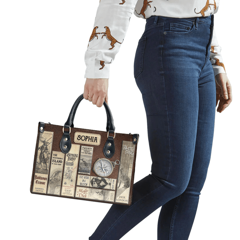 Personalized Handbags for Adventure Book Lovers, Custom Libro Handbags,The Perfect Leather Bag for Women