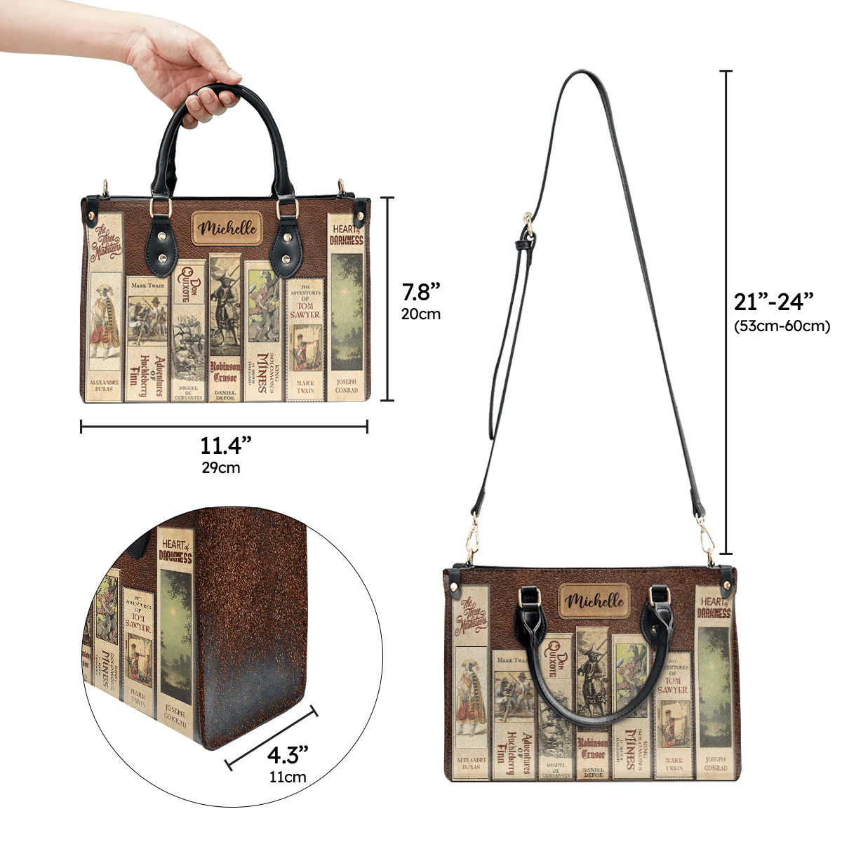 Personalized Handbags for Adventure Book Lovers, The Perfect Leather Bag Gift, Leather Bags