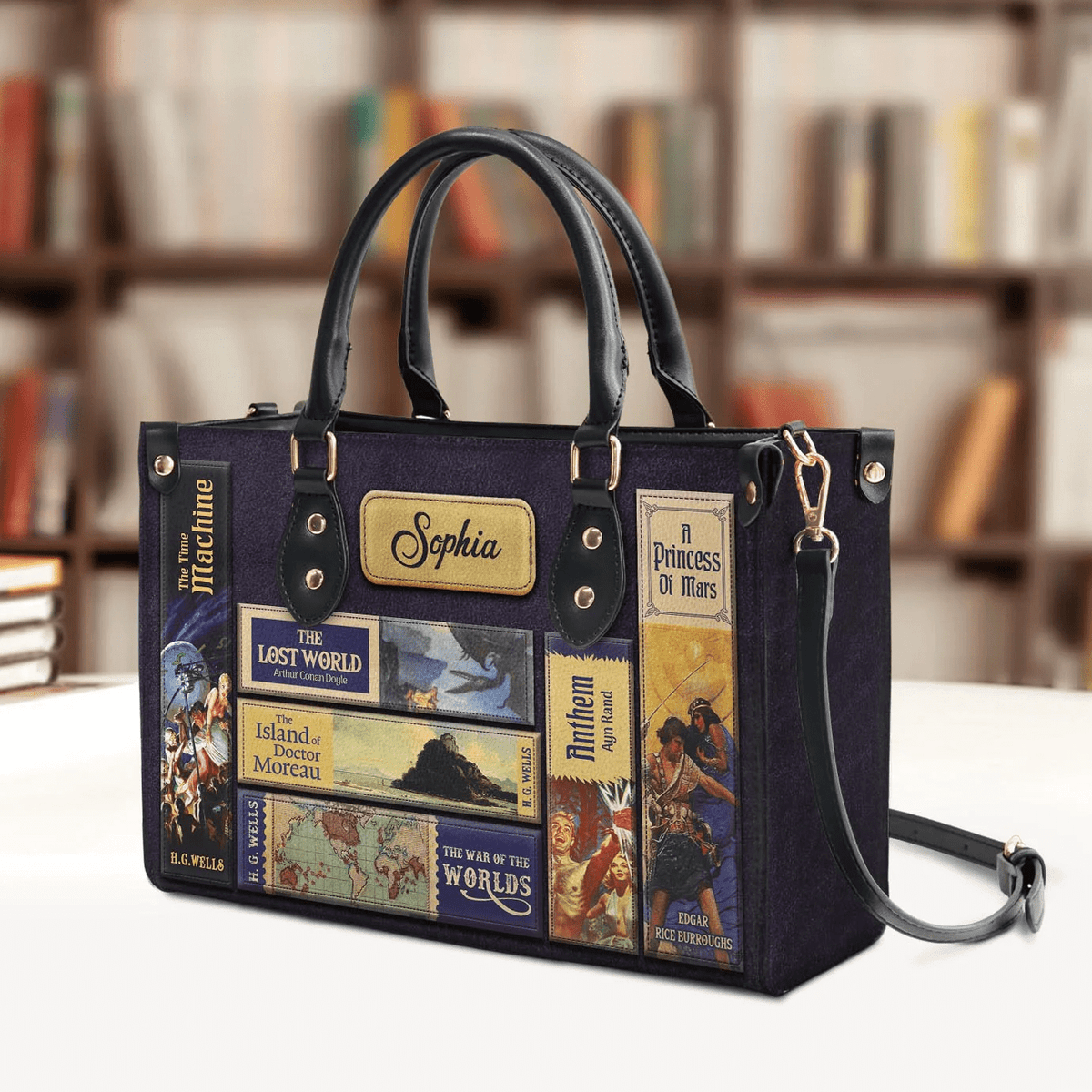 Custom Handbag , Personalized Libro Handbags, The Perfect Gift for Sci-Fi Lovers, Leather Handbag