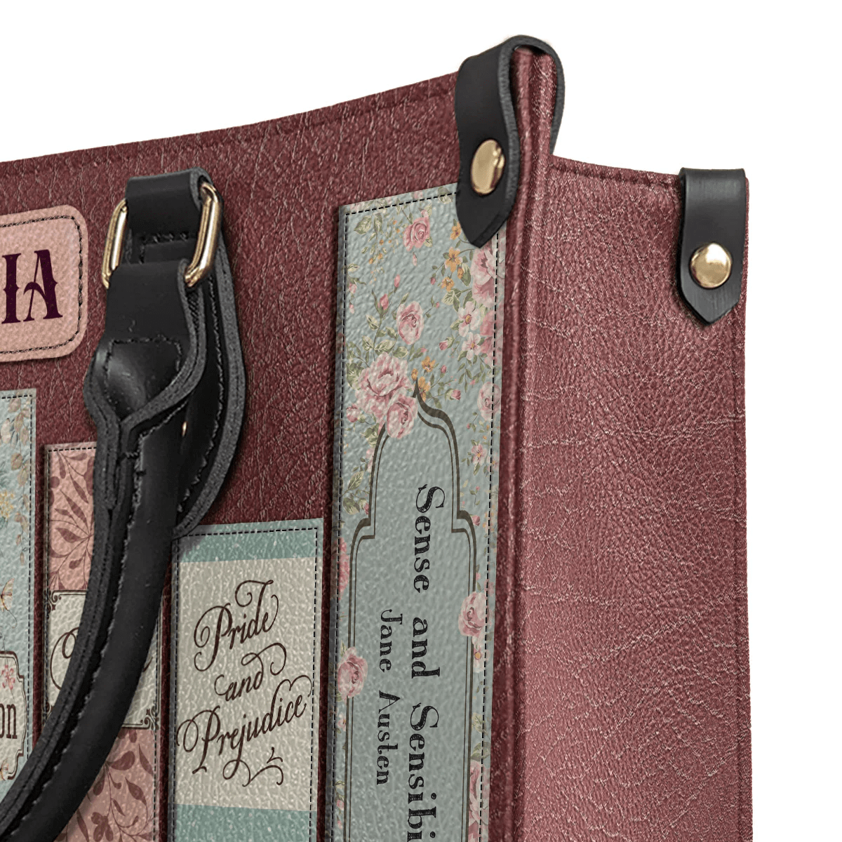 Personalized Handbags in Jane Austen Style, Pride and Prejudice Inspired, The Perfect Leather Bag Gift for Women, Woman Shoulder Bag, Shopping Bag, Leather Handbag