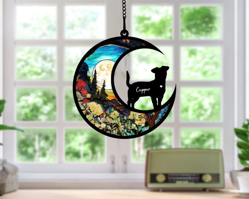 Personalized Dogs Mom Gift Custom Name Girl And Dogs Memorial Suncatcher Ornament 2023