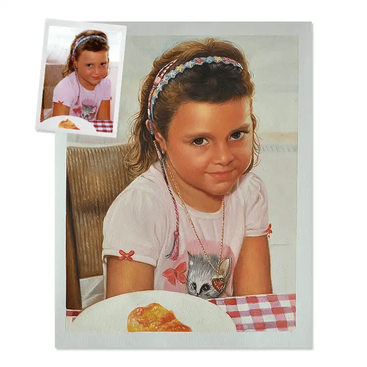 Handmade Realistic Children Kids Figure Oil Painting, Custom Hand Painted Portrait Oil Painting On Canvas, Portrait Painting Wall Decor Photo Living Room