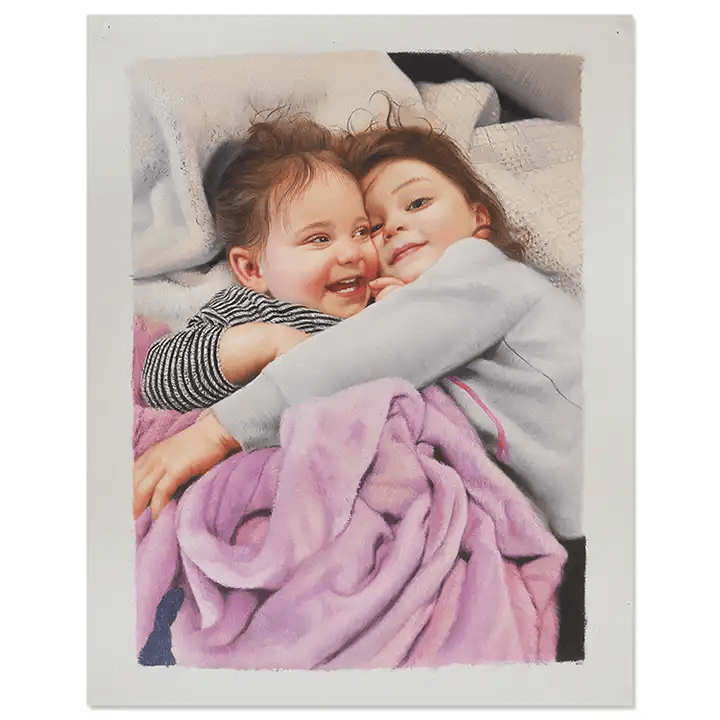Handmade Realistic Children Kids Figure Oil Painting, Custom Hand Painted Portrait Oil Painting On Canvas, Portrait Painting Wall Decor Photo Living Room
