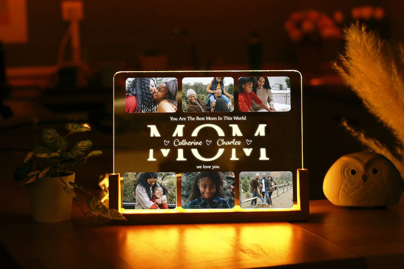 Personalized Photo Night Light - Mother Gifts - Gift for Mom - Mom Gift from Daughter - Mother's Day Gift - Best Mom - Mom Christmas Gift