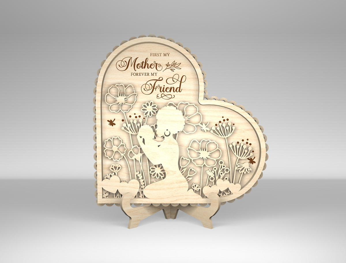 Afro Mom And Baby Stand Decor, First Mom Now Grandma Gift, Grandma Garden, Mothers Day Gifts